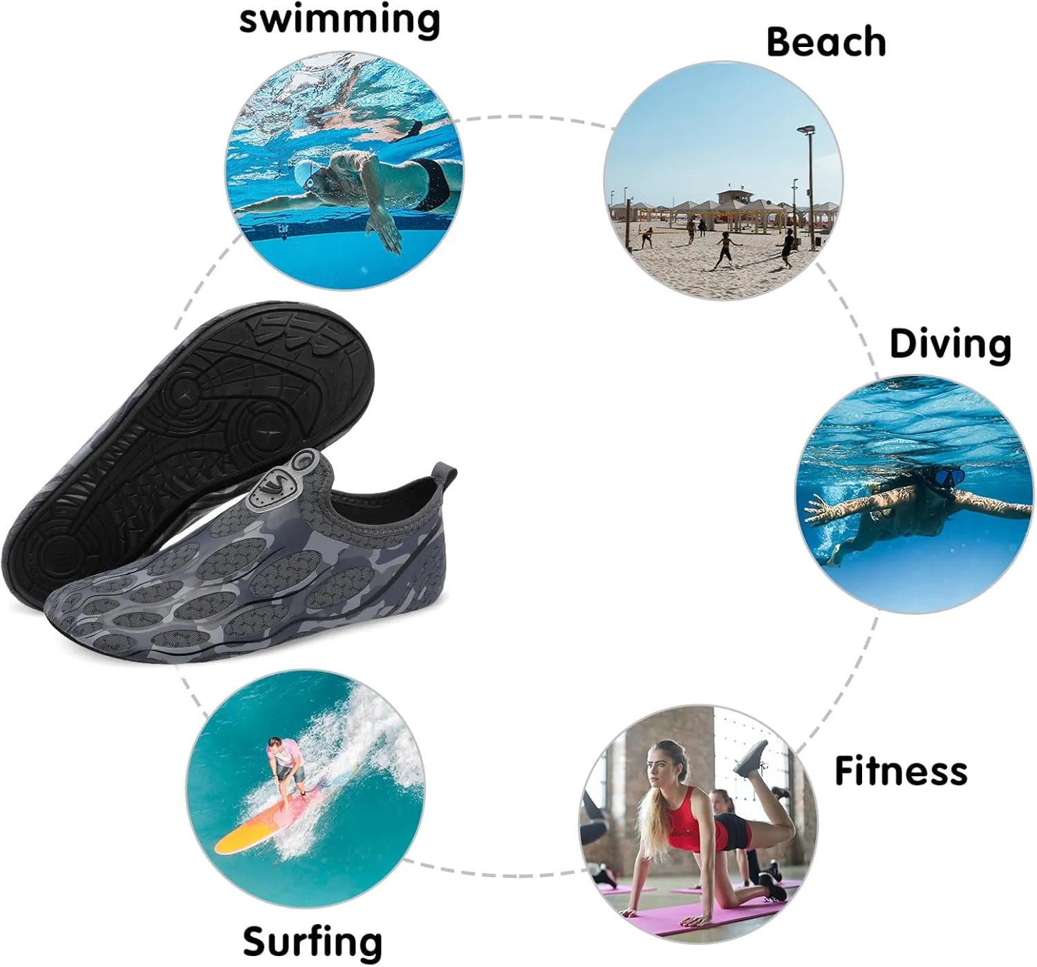 Spesoul Water Shoes for Women Men Quick Dry Aqua Socks Water Sneakers Outdoor Beach Swim Shoes