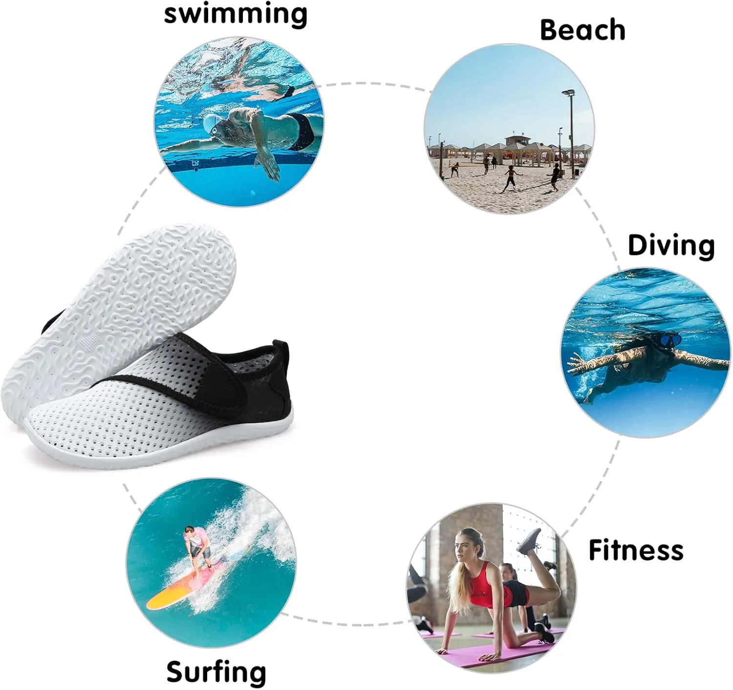 Spesoul Womens and Mens Water Shoes Breathable Quick Dry Soft Barefoot Aqua Socks for Hiking Swim Beach Surf Yoga Sport