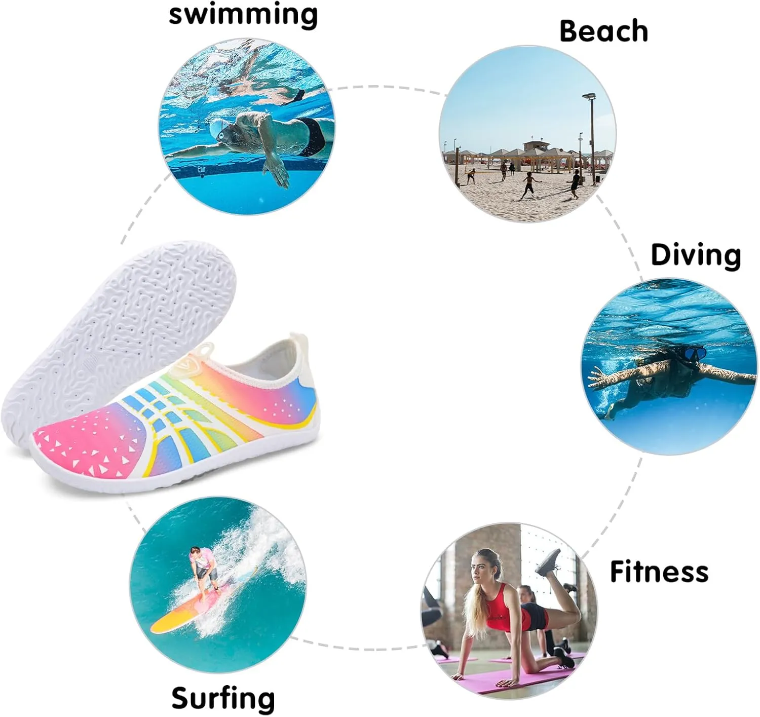 Spesoul Womens and Mens Water Shoes Breathable Quick Dry Soft Barefoot Aqua Socks for Hiking Swim Beach Surf Yoga Sport