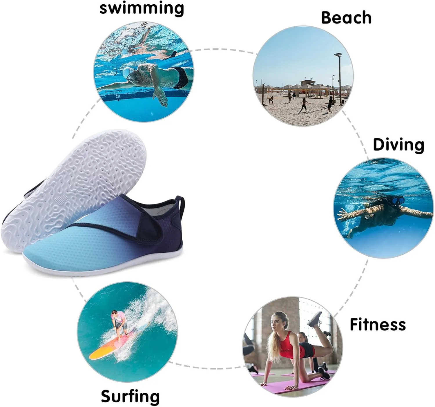 Spesoul Womens and Mens Water Shoes Breathable Quick Dry Soft Barefoot Aqua Socks for Hiking Swim Beach Surf Yoga Sport
