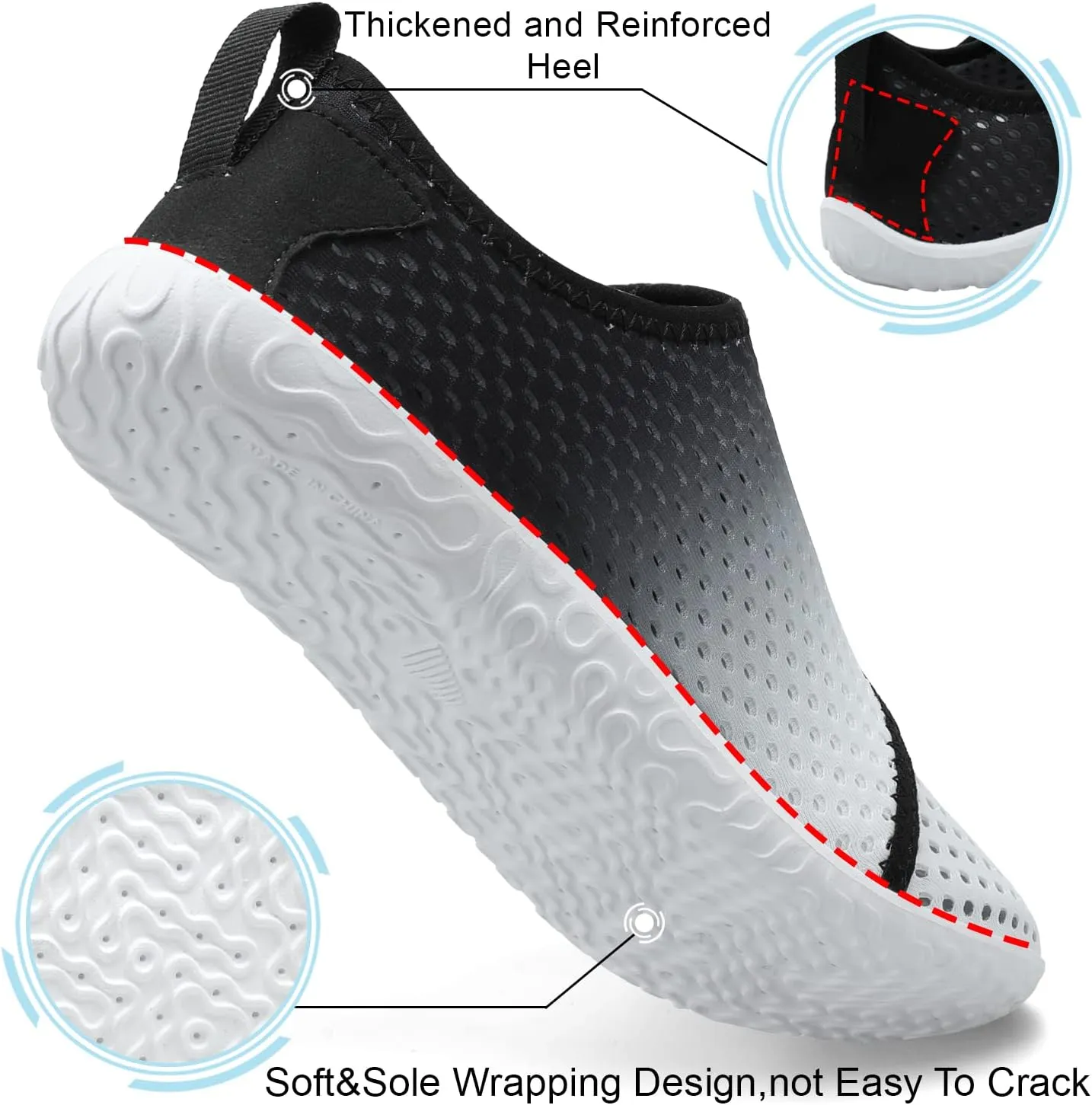 Spesoul Womens and Mens Water Shoes Breathable Quick Dry Soft Barefoot Aqua Socks for Hiking Swim Beach Surf Yoga Sport