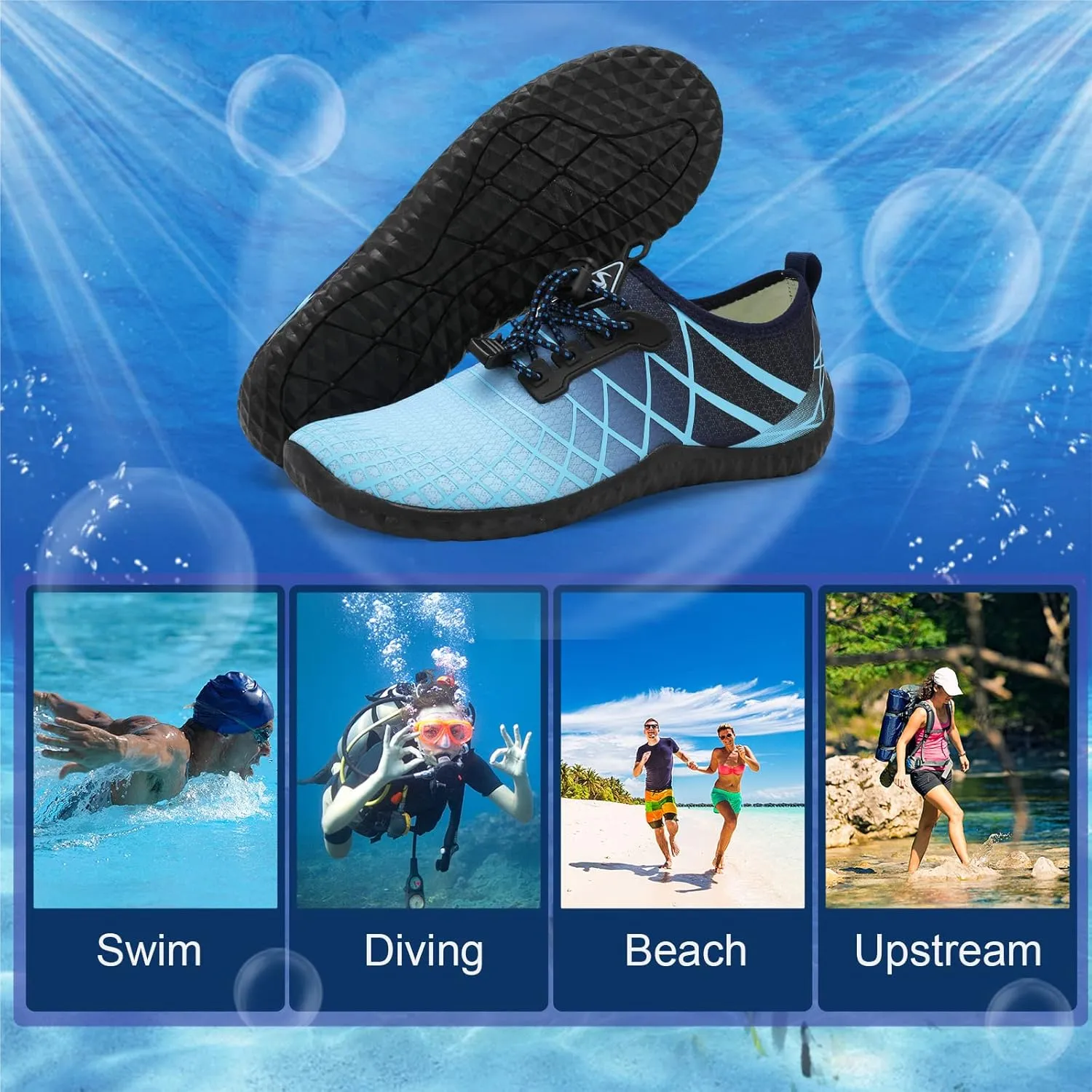 Spesoul Womens Mens Water Sports Shoes Outdoor Quick Dry Barefoot Athletic Aqua Shoe for Beach Swim Pool Surf Diving Yoga