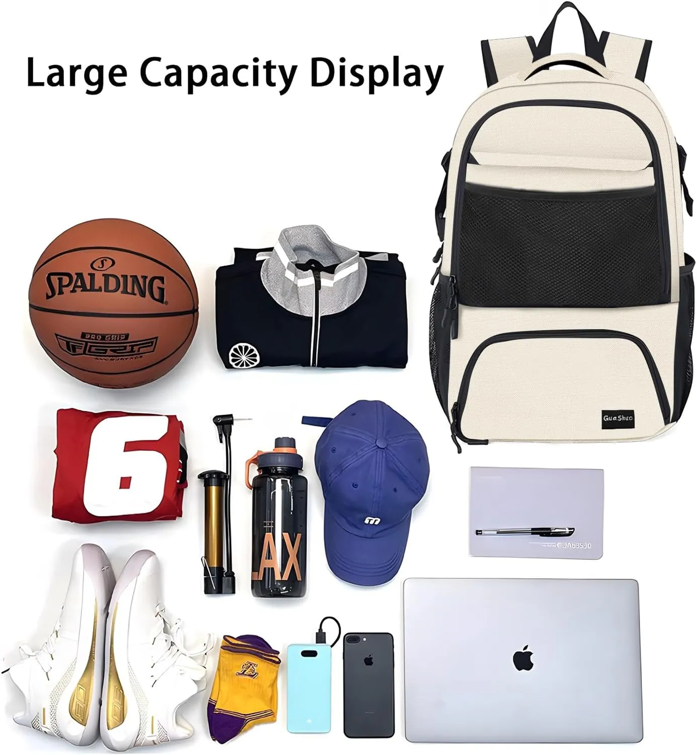 Sport Backpack - Multifunctional Sports Bag for Tennis, Badminton, Basketball etc, With shoe compartment