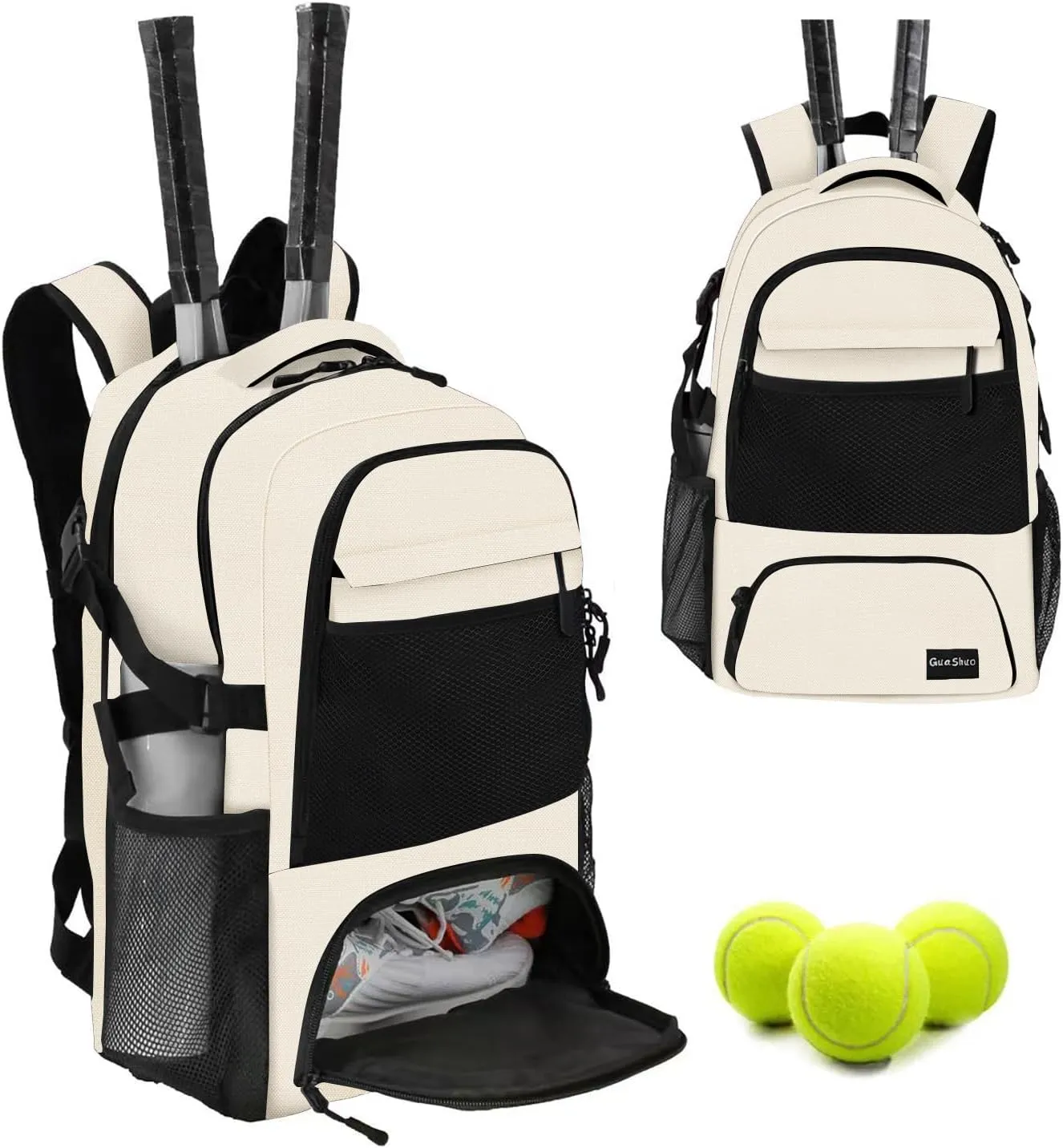 Sport Backpack - Multifunctional Sports Bag for Tennis, Badminton, Basketball etc, With shoe compartment