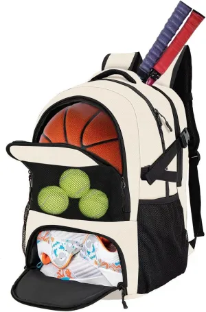Sport Backpack - Multifunctional Sports Bag for Tennis, Badminton, Basketball etc, With shoe compartment