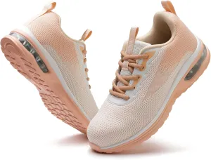 Steel Toe Shoes for Women Lightweight Breathable Safety Work Sneakers Non Slip Puncture Proof Utility Slip On Footwear for Industrial Construction
