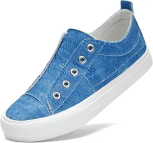 STQ Slip On Shoes Women Casual Canvas Sneakers