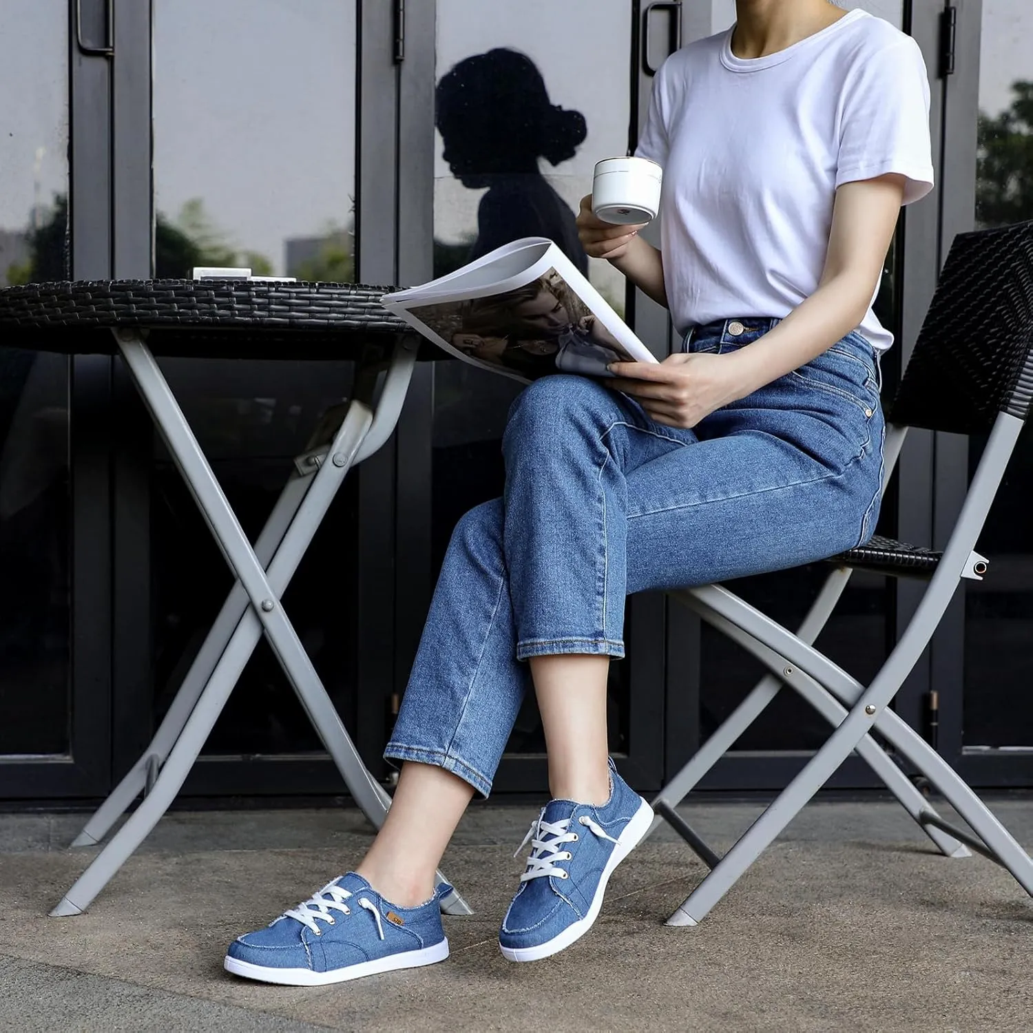 STQ Slip on Sneakers for Women Casual Canvas Shoes Machine Washable