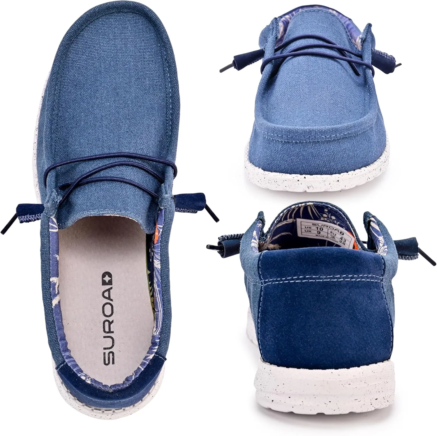 suroad Men's Loafers Slip on Shoes for Men Casual Canvas Shoes Comfortable & Light-Weight