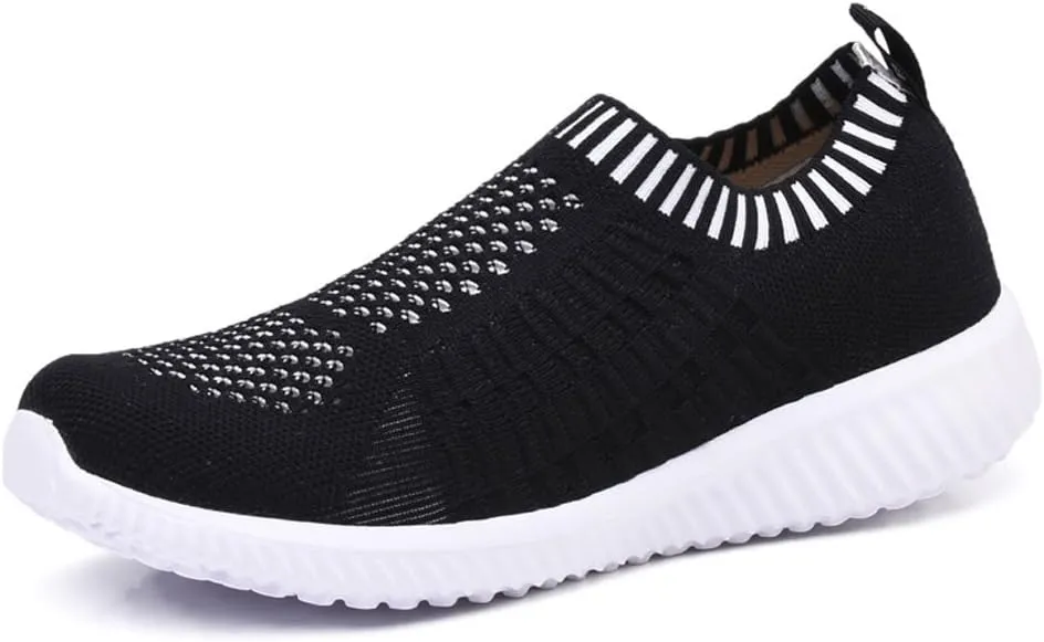 TIOSEBON Women's Athletic Walking Shoes Slip On Casual Mesh-Comfortable Tennis Workout Sneakers