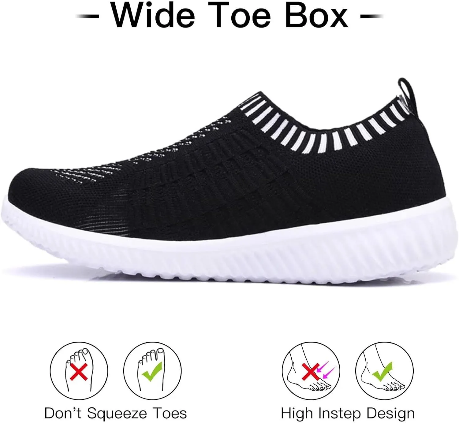 TIOSEBON Women's Athletic Walking Shoes Slip On Casual Mesh-Comfortable Tennis Workout Sneakers