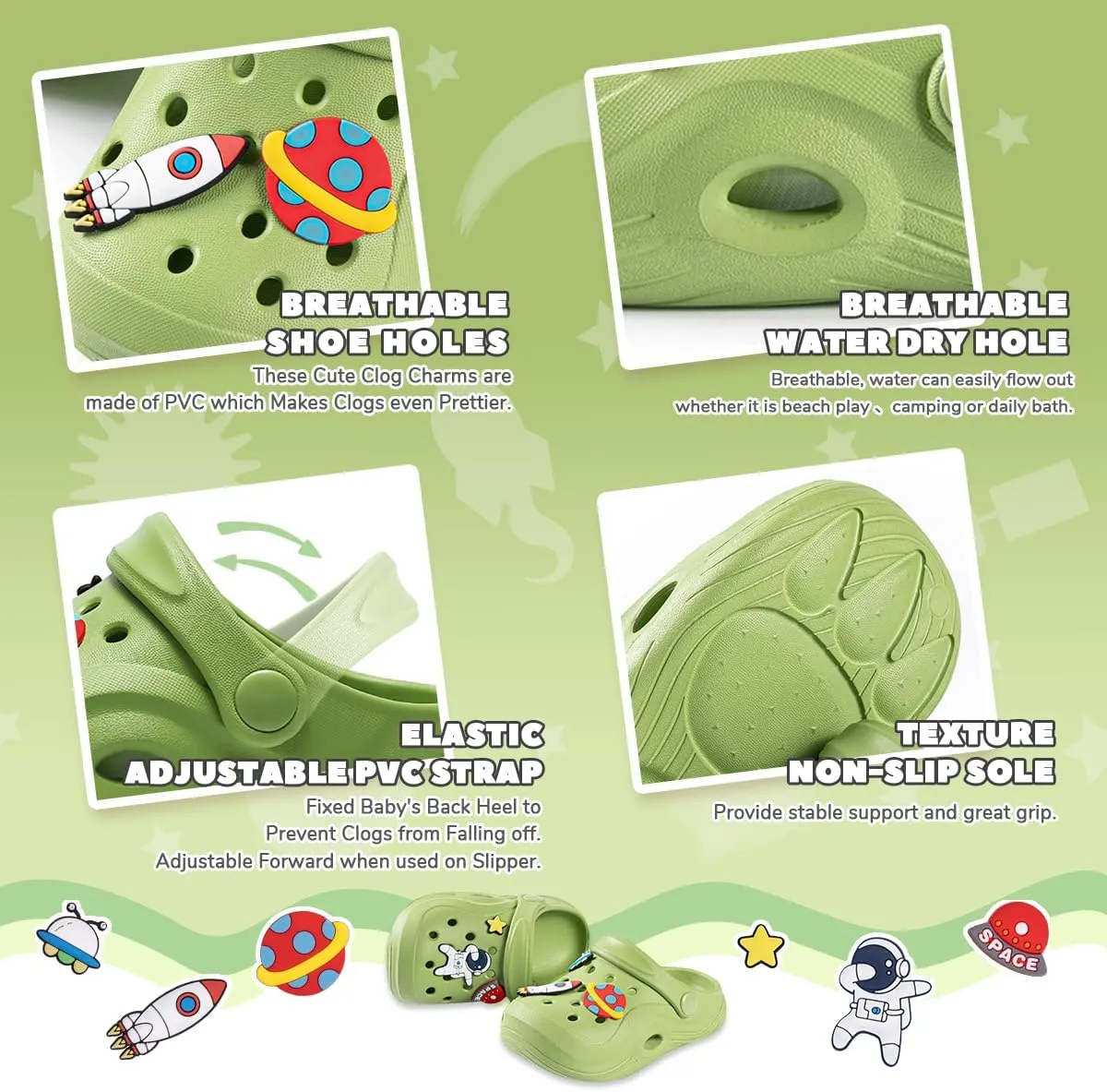 Toddler Cute Garden Clogs Boys Girls Slip On Shoes Summer Lightweight Outdoor Slides Sandals Infant Children Beach Pool Shoes (Toddler/Little Kids)