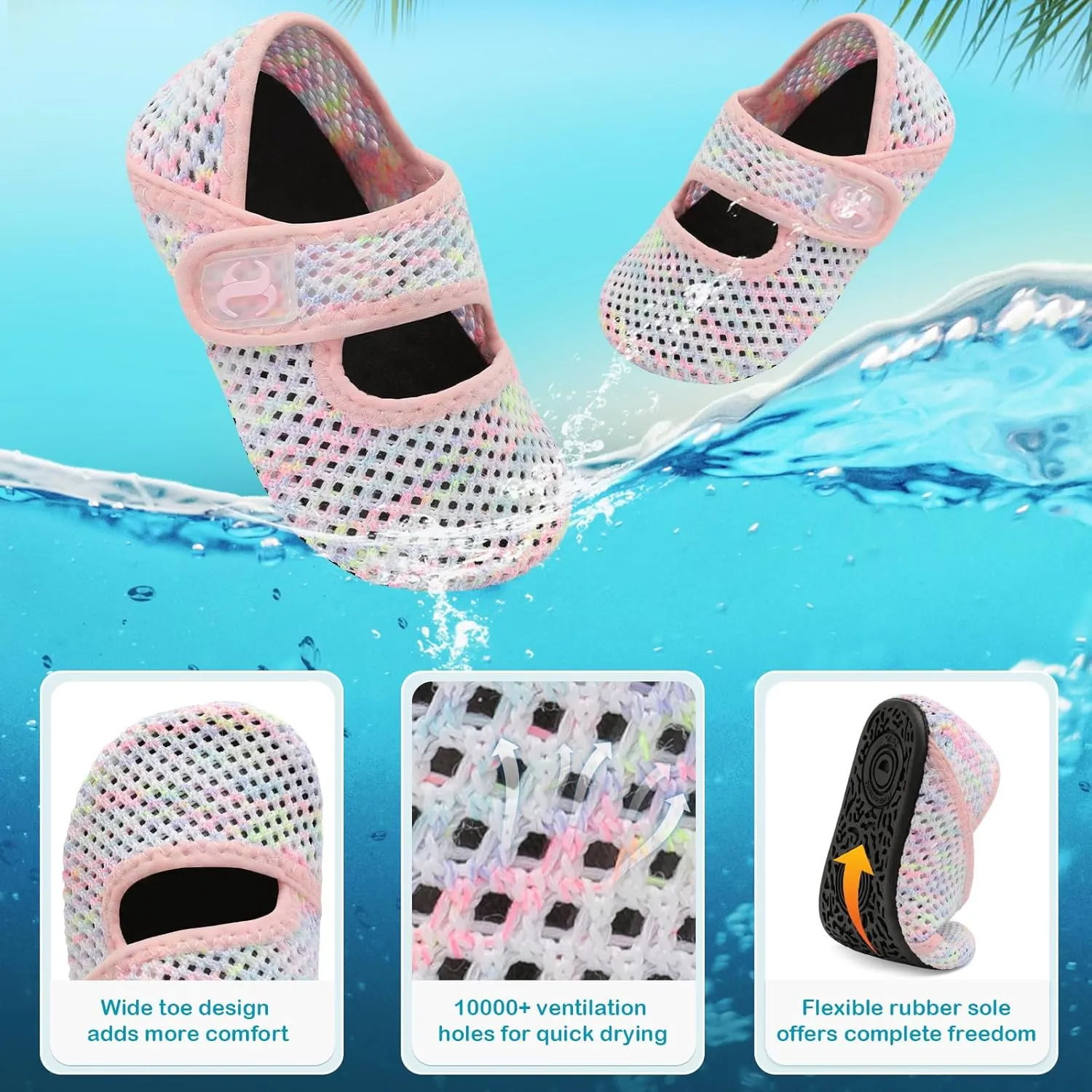 Toddler Water Shoes Baby Boy Girl Beach Swim Shoes Quick Dry Barefoot Socks Shoes Summer Slide Sandals