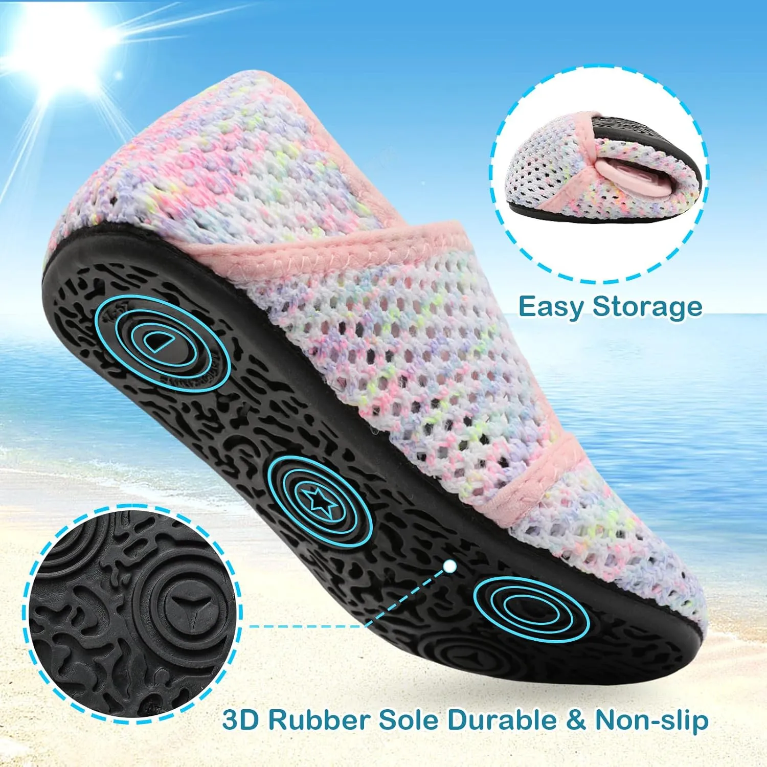 Toddler Water Shoes Baby Boy Girl Beach Swim Shoes Quick Dry Barefoot Socks Shoes Summer Slide Sandals