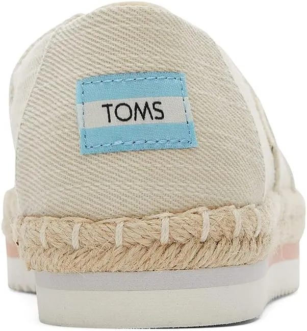 TOMS Womens Alpargata Platform Rope Slip On Flats Casual - Beige