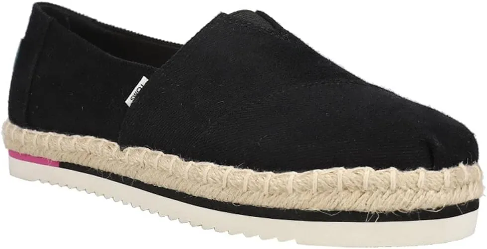 TOMS Womens Alpargata Platform Rope Slip On Flats Casual - Beige