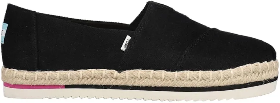 TOMS Womens Alpargata Platform Rope Slip On Flats Casual - Beige