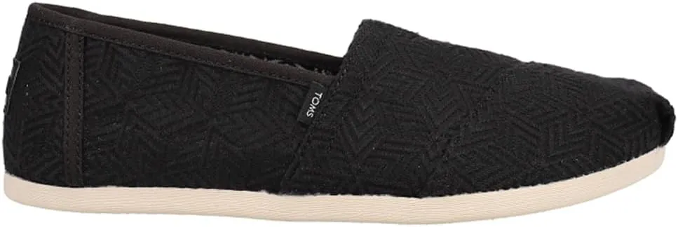 TOMS Womens Alpargata Slip On Flats Casual - Black