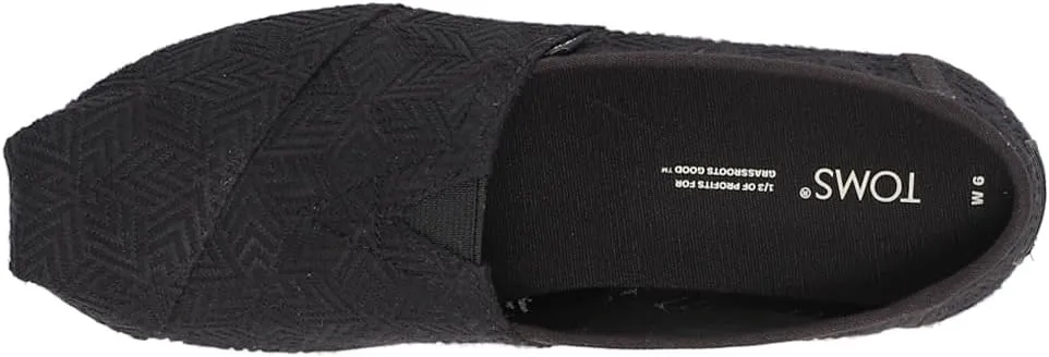 TOMS Womens Alpargata Slip On Flats Casual - Black