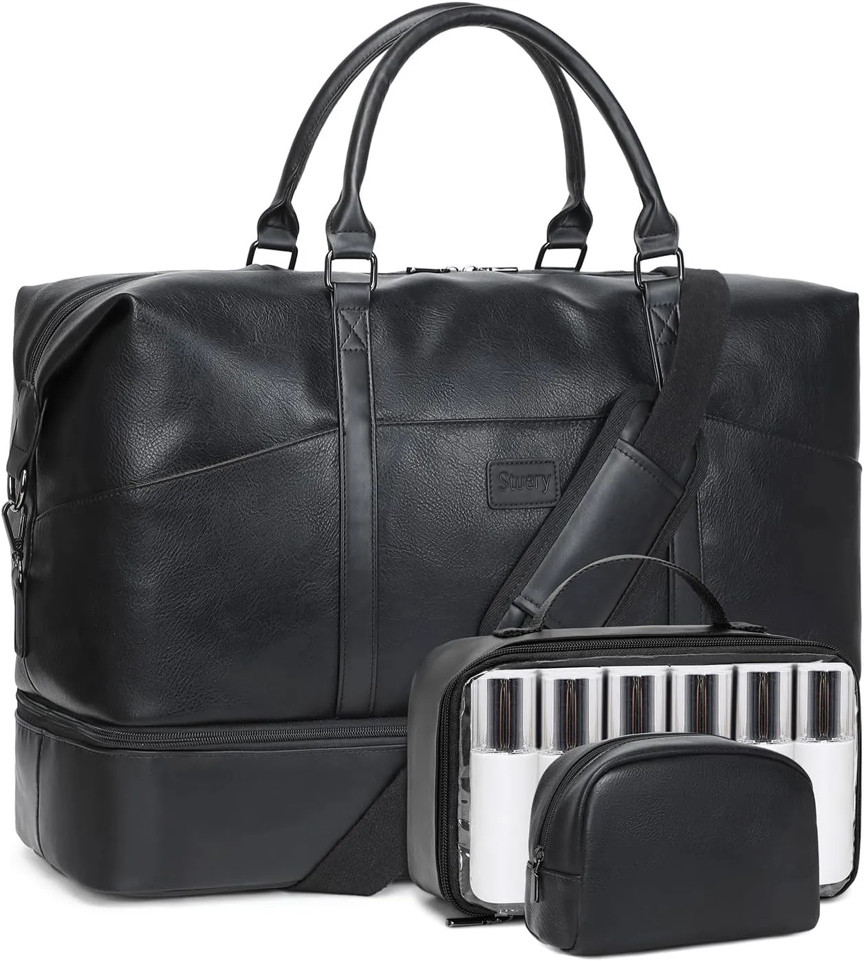 Travel Bag for Women: 21" Large Weekender Bags for Women with Shoe Compartment & Toiletry Bags, 3PCS Overnight Duffel Tote for Carry on Weekend Travel Business Trip Airplane Traveling, Gym