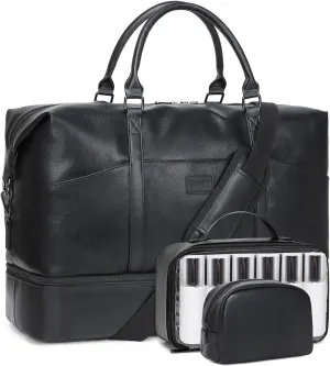 Travel Bag for Women: 21" Large Weekender Bags for Women with Shoe Compartment & Toiletry Bags, 3PCS Overnight Duffel Tote for Carry on Weekend Travel Business Trip Airplane Traveling, Gym