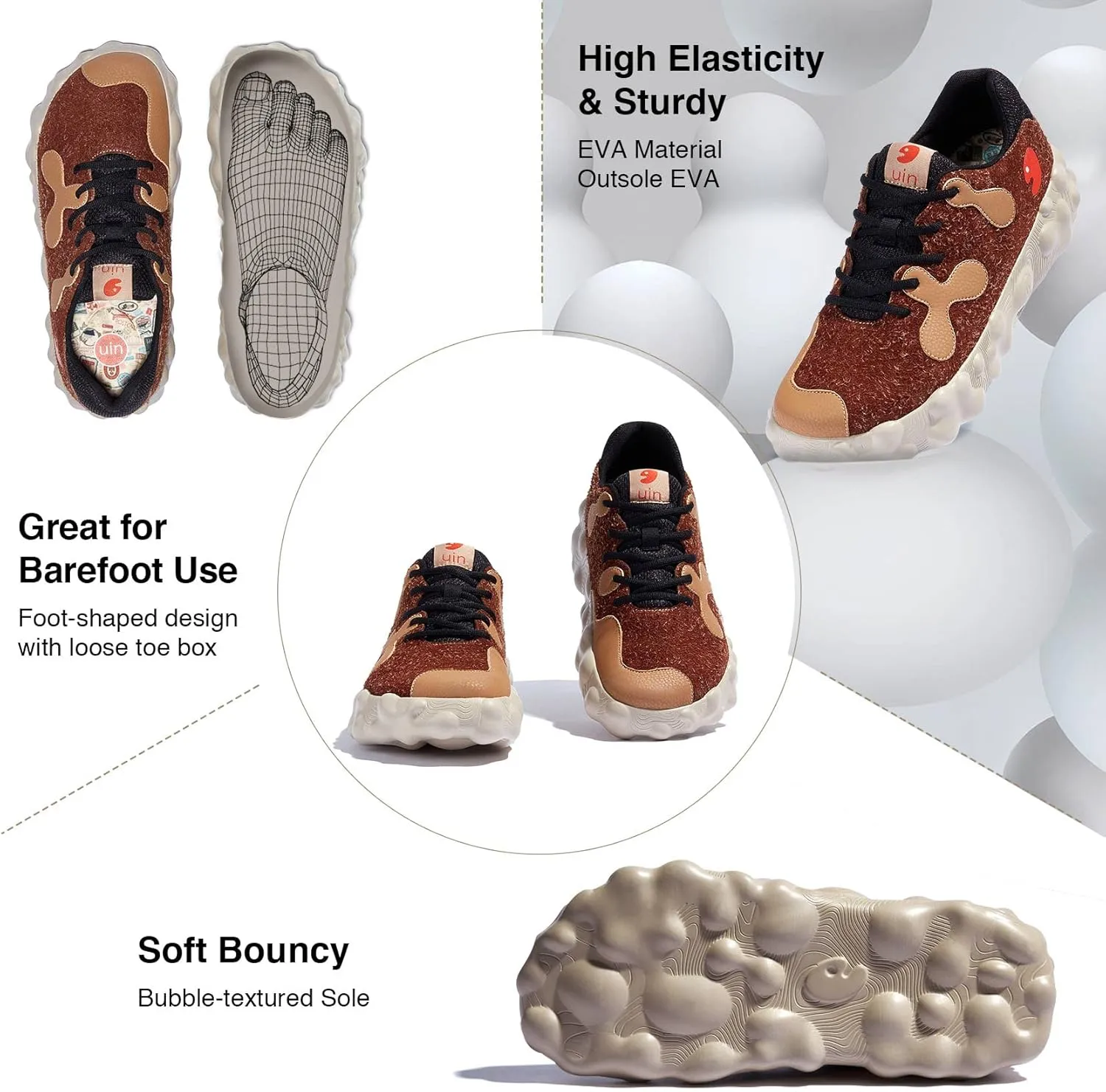 UIN Men's Walking Travel Shoes Slip On Casual Lightweight Wide Toe Chunky Fashion Sneaker FiguerasⅠ