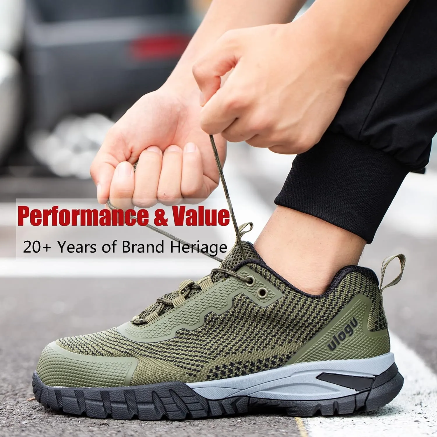 ulogu Waterproof Hiking Shoes for Men Women丨 Comfy Lightweight Non-Slip All Day Walking Work Sneakers 6-Month Warranty