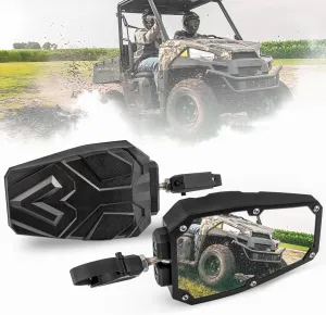 Universal UTV Side Mirrors Side View UTV Mirrors Fit for 1.5-2 Inch Round Roll Cage Side by Side Compatible with Polaris RZR 900 1000 Rhino Kawasaki Teryx Mule YXZ Pioneer Gator Can-Am X3