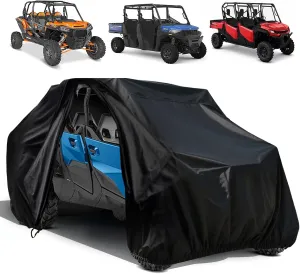 UTV Cover 4-6 Seater 420D Compatible with Can Am Commander Defender MAX Polaris Ranger Crew 570 1000 900 XP General RZR Uforce 1000 XL Water-Resistant Outdoor Windproof Zipper