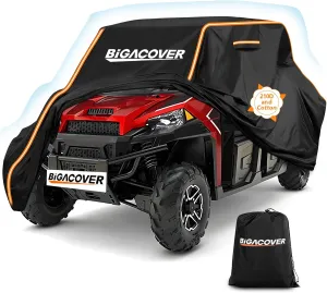 UTV Cover 4 Seater for Polaris Ranger Crew XP 1000 900 570 800 General RZR Talon Teryx 4-Door with Reflective Strips Heavy-Duty Windproof All Weather Waterproof Side by Side Covers 4-6 Seater