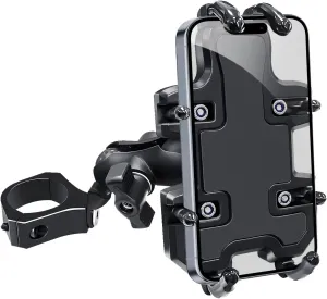 UTV Phone Mount-360 Adjustable Heavy Duty Phone Holder 8 Claws Fits 1.75 to 2 inch Round Tube Fits RZR Maverick X3 Ranger Pioneer Talon Teryx Mule for 4.0 to 7.2 inch Cell Phone (Black)