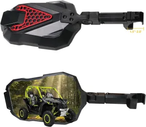 UTV Side Mirrors side by side accessories Fits 1.5"-2"Roll Bars Compatible with Polaris RZR,Can Am X3, Honda Pioneer, Kawasaki Mule, Cfmoto Zforce