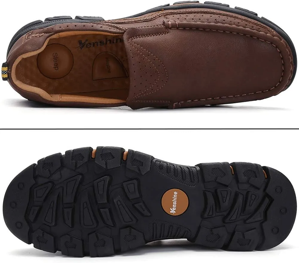Venshine Mens Casual Slip On Loafers Shoes Walking Dress Leather Shoes