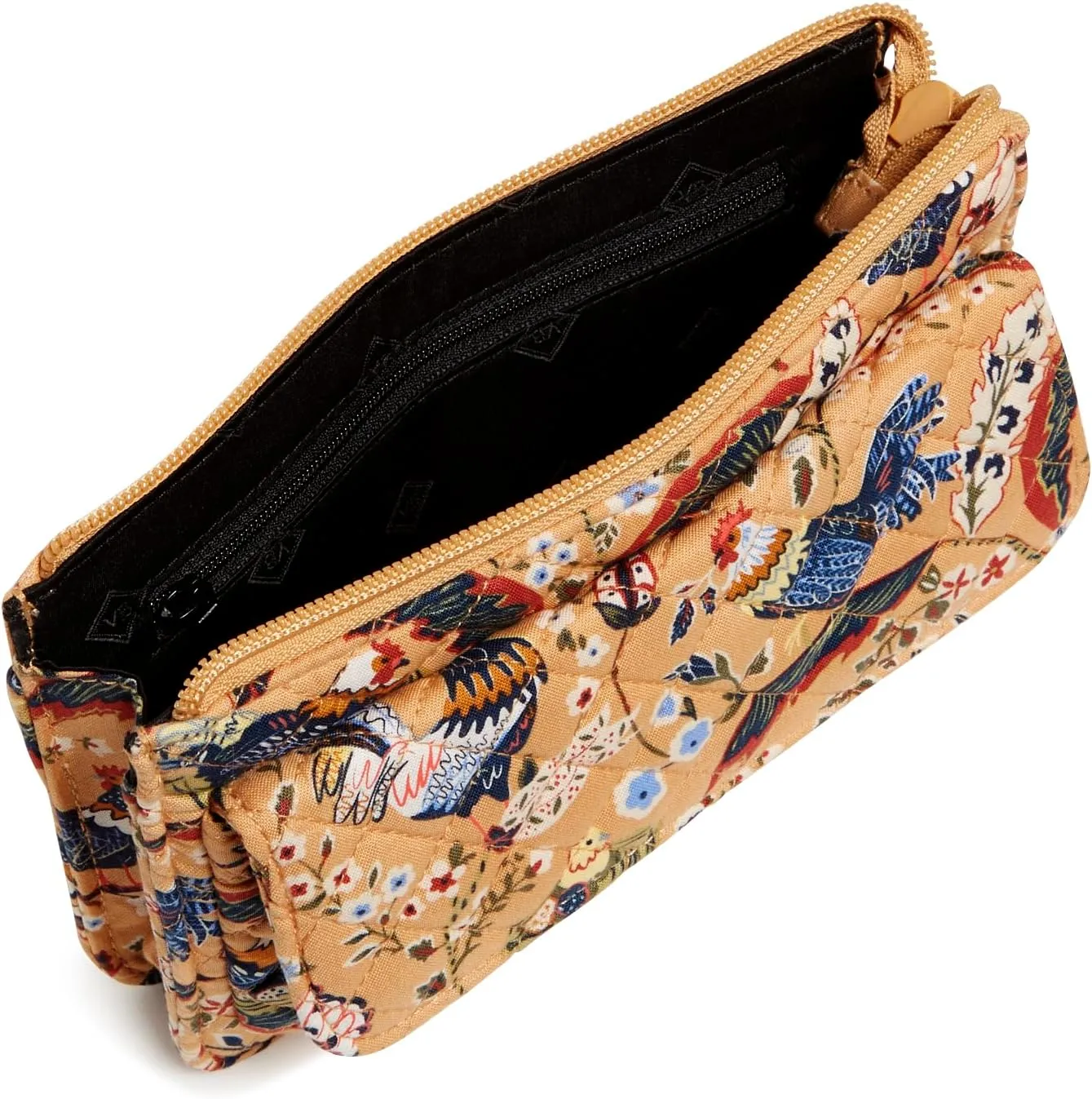 Vera Bradley Women's Cotton Wallet Crossbody Purse with RFID Protection, French Hens, One Size