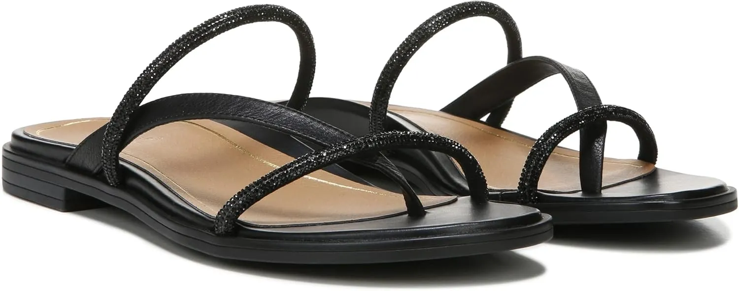 Vionic Women's Citrine Prism Flat Comfort Sandal- Supportive Slide Walking Sandals That Includes an Orthotic Insole and Cushioned Outsole for Arch Support, Medium and Wide Widths