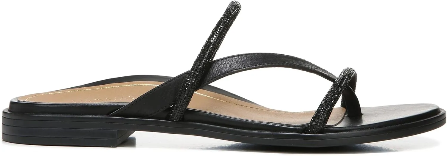 Vionic Women's Citrine Prism Flat Comfort Sandal- Supportive Slide Walking Sandals That Includes an Orthotic Insole and Cushioned Outsole for Arch Support, Medium and Wide Widths