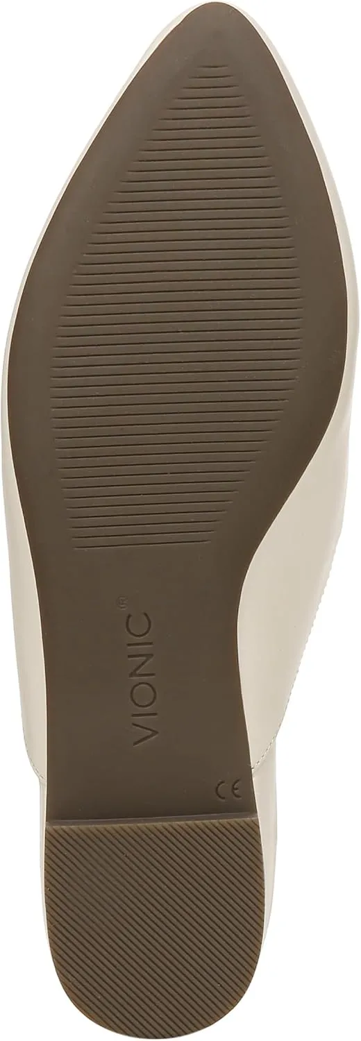 Vionic Women's Starling Mule - Comfortable Flats That Includes a Built-in Arch Support Insole That Helps Correct Pronation and Alleviate Heel Pain Caused by Plantar Fasciitis, Medium Width Sizes 5-12