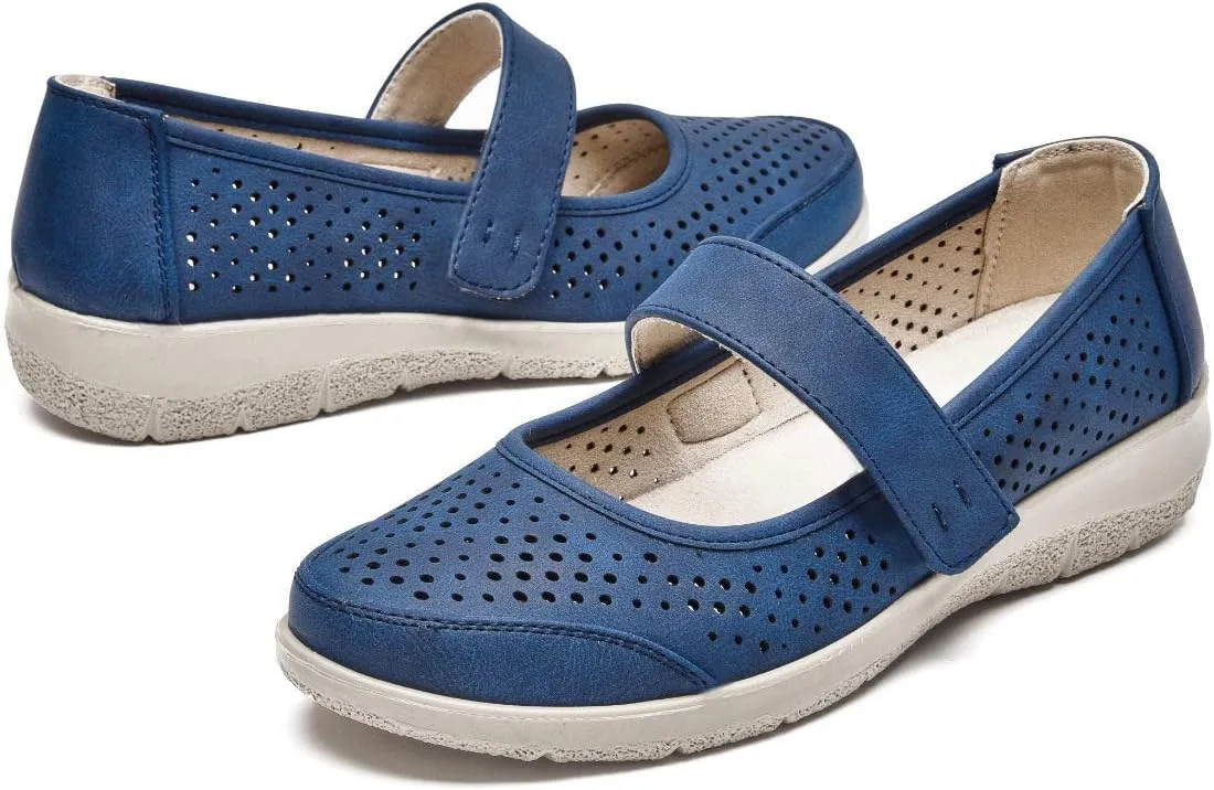 VJH confort Mary Jane Flats Orthopedic Shoes Women's,Breathable Slip-On Light Weight Comfort Orthotic Casual Walking Shoes