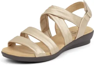 VJH confort Women’s Flat Sandals, Soft Straps Slip-on Open Toe Light Weight Elastic Slingback Comfort Casual Walking Sandals