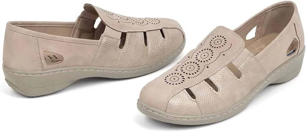 VJH confort Women’s Flat Shoes, Slip-on Round Toe Light Weight Comfort Casual Walking Shoes