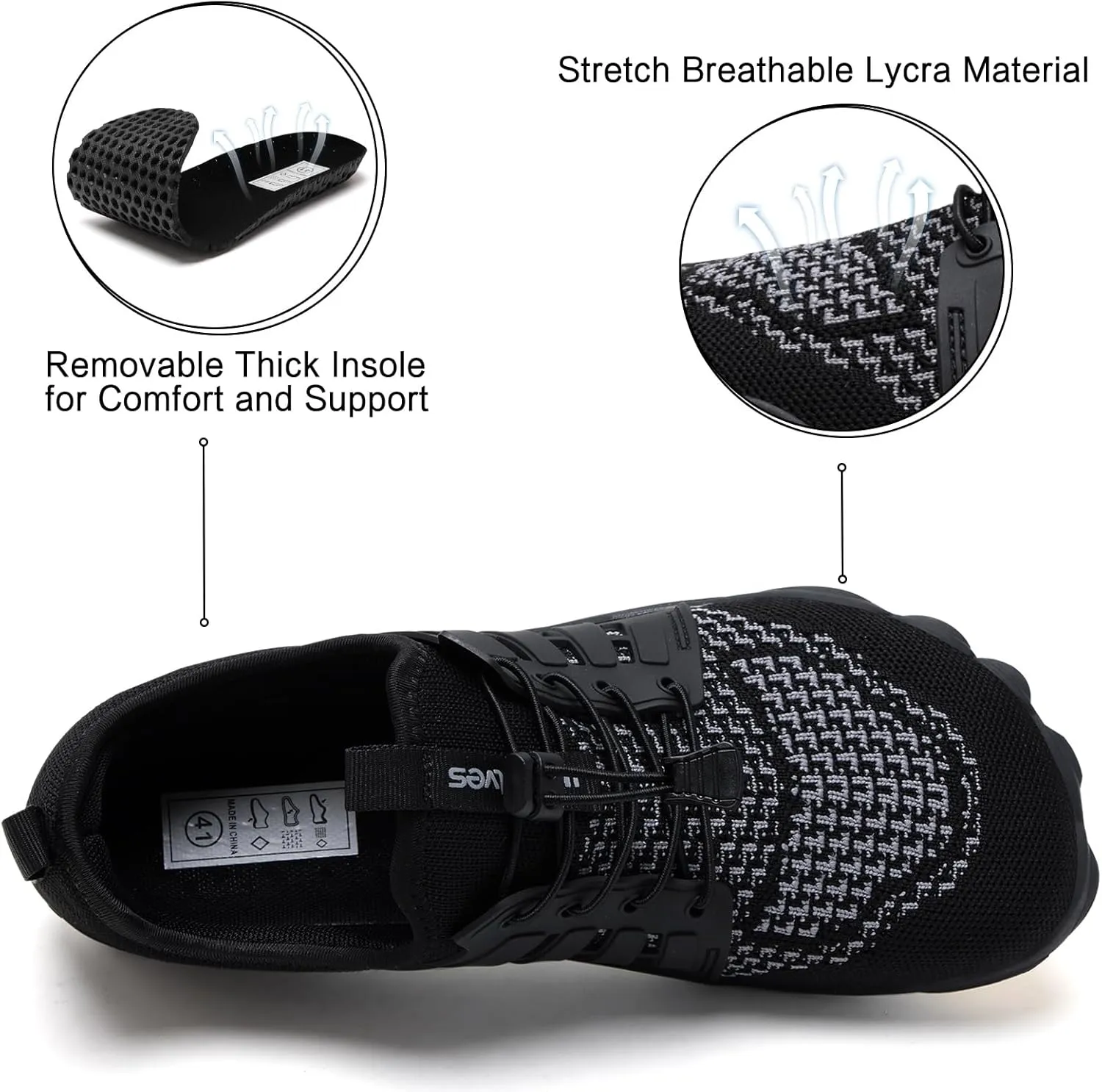 WateLves Barefoot Water Shoes for Women Men Quick Dry Aqua Swim Shoes for Outdoor Fishing Beach Pool Boat Surfing Walking