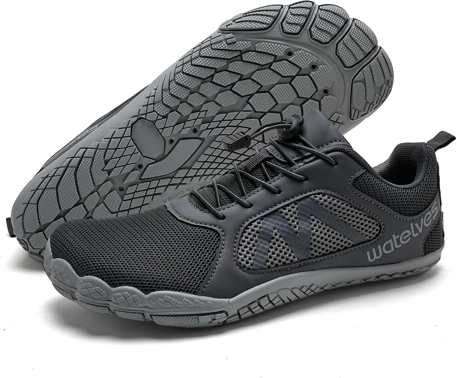 WateLves Barefoot Water Shoes for Women Men Wide Toe Quick-Dry Lightweight Mesh Breathable Aqua Shoes with Drainage Holes for Beach Swim Yoga Exercise Surf Pool Boat