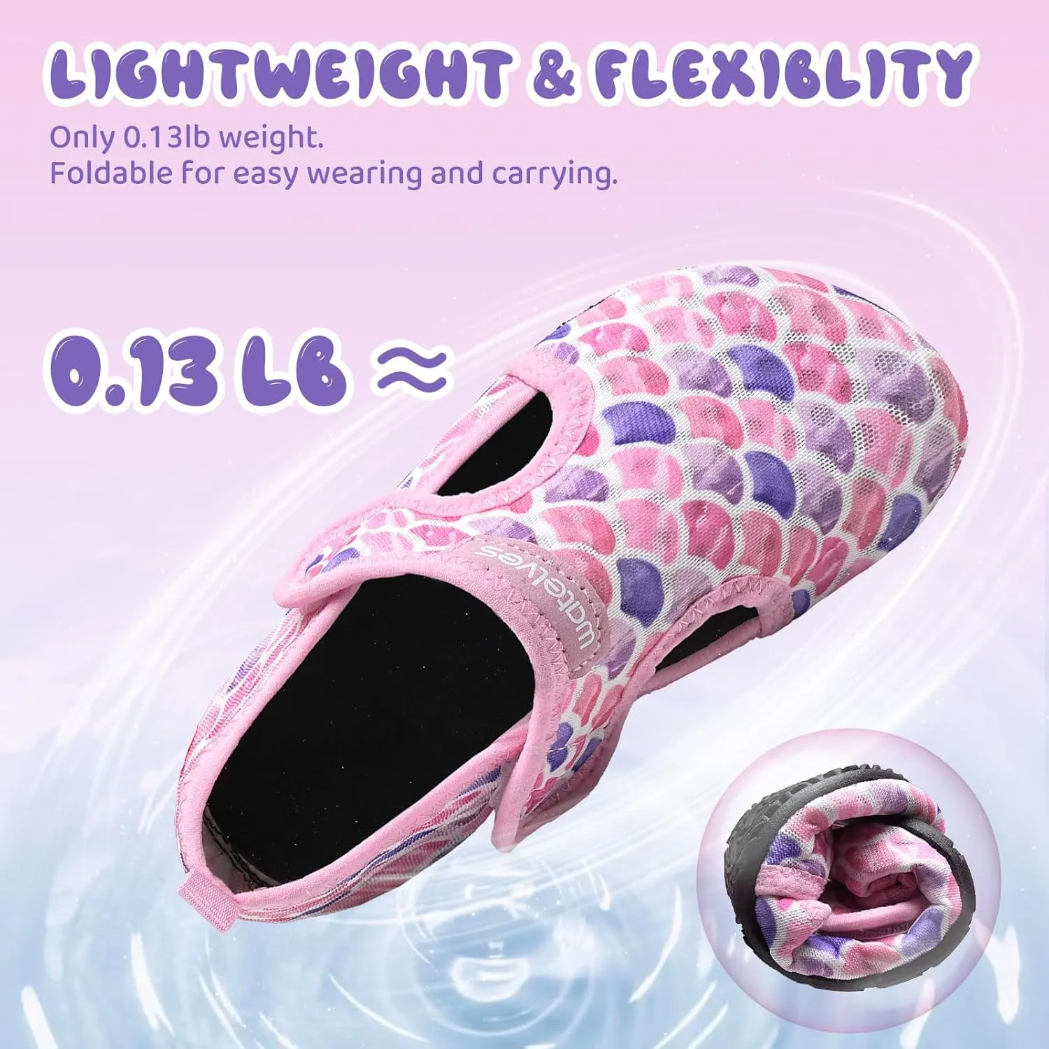 WateLves Kids Water Shoes Toddler Barefoot Swim Beach Shoes Girls Boys Breathable Quick Dry Aqua Socks