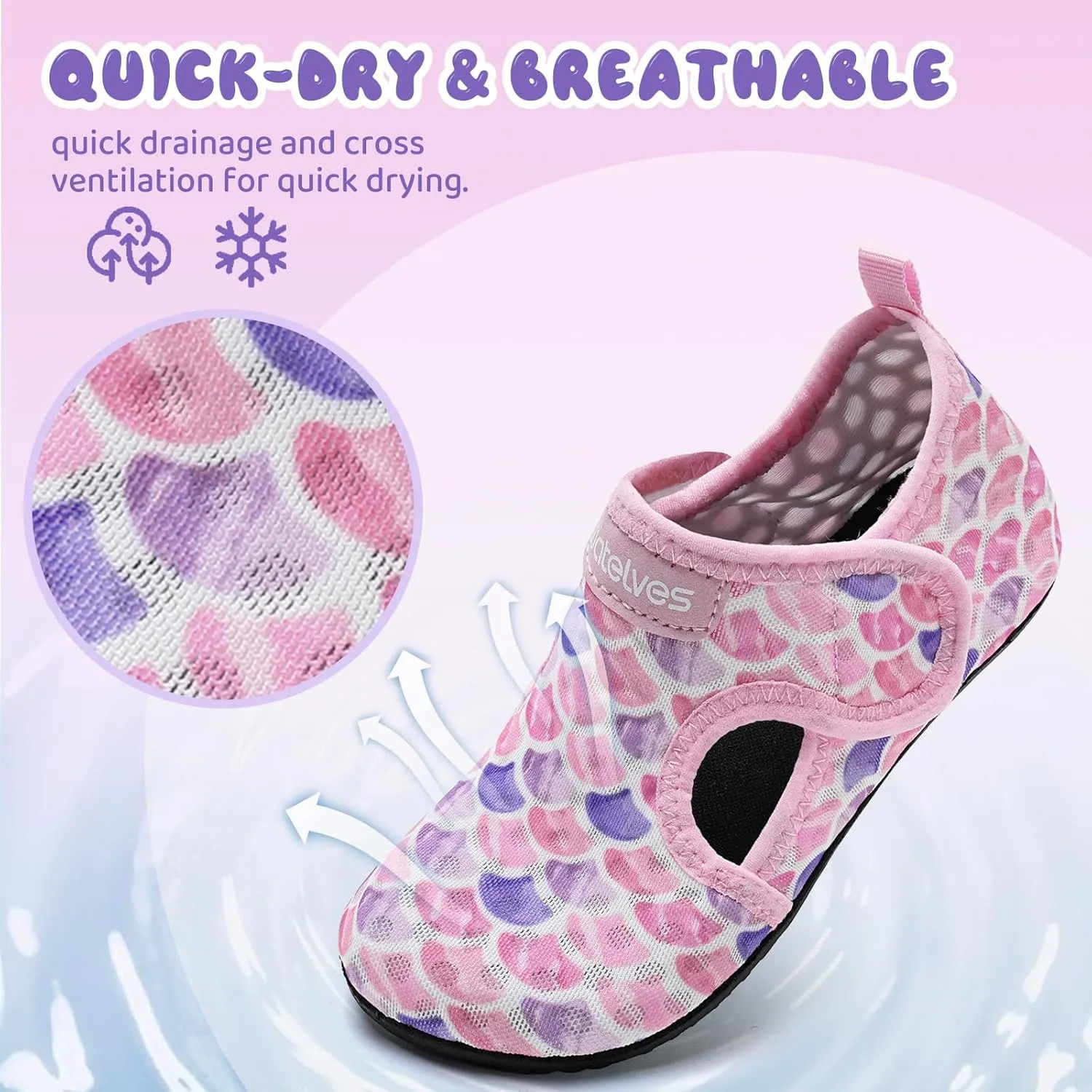 WateLves Kids Water Shoes Toddler Barefoot Swim Beach Shoes Girls Boys Breathable Quick Dry Aqua Socks