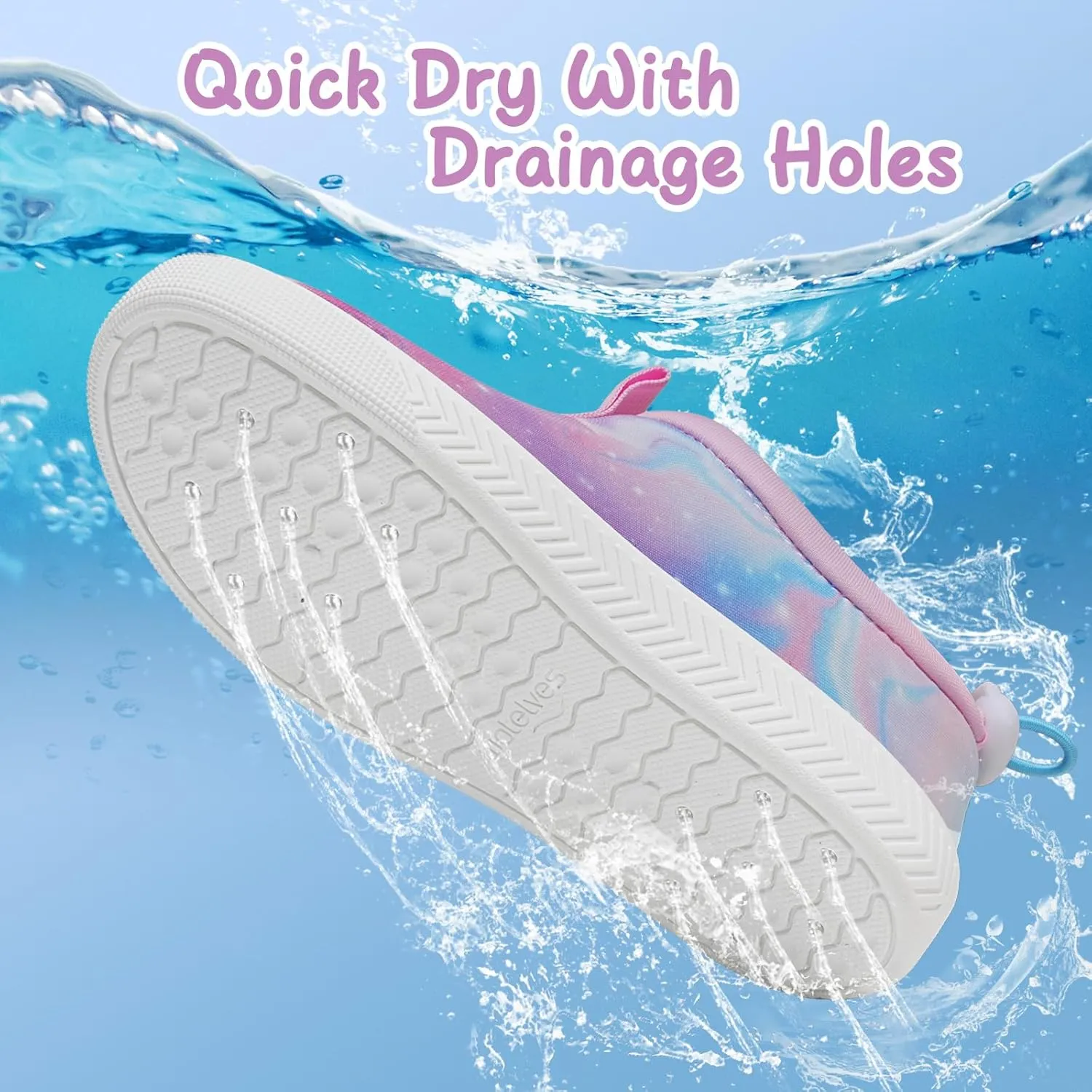WateLves Toddler Water Shoes Kids Boys and Girls Quick Dry Water Sneakers Slip On Aqua Swim Shoes for Beach Daily Walking