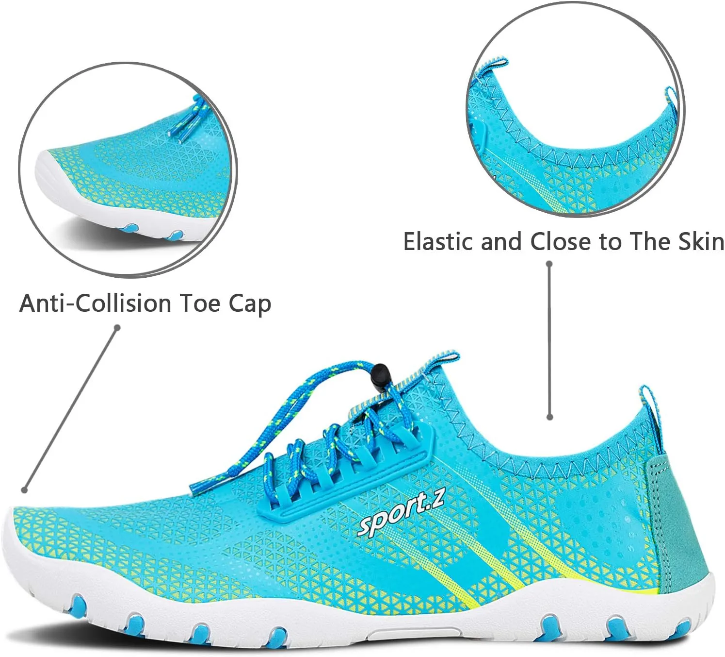 WateLves Water Shoes Mens Womens Barefoot Beach Swim Shoes Quick-Dry Aqua Socks for Surf Pool Yoga Water Aerobics