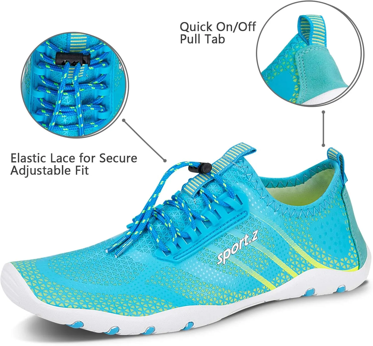 WateLves Water Shoes Mens Womens Barefoot Beach Swim Shoes Quick-Dry Aqua Socks for Surf Pool Yoga Water Aerobics