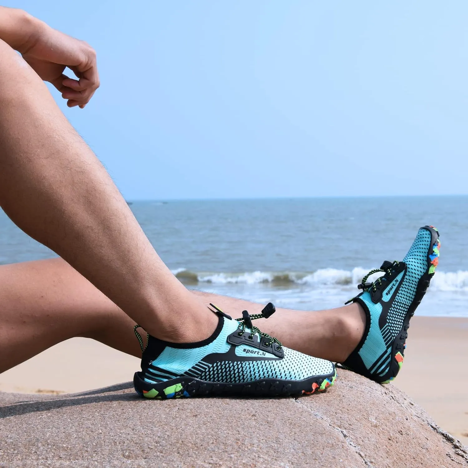 WateLves Water Shoes Mens Womens Barefoot Beach Swim Shoes Quick-Dry Aqua Socks for Surf Pool Yoga Water Aerobics