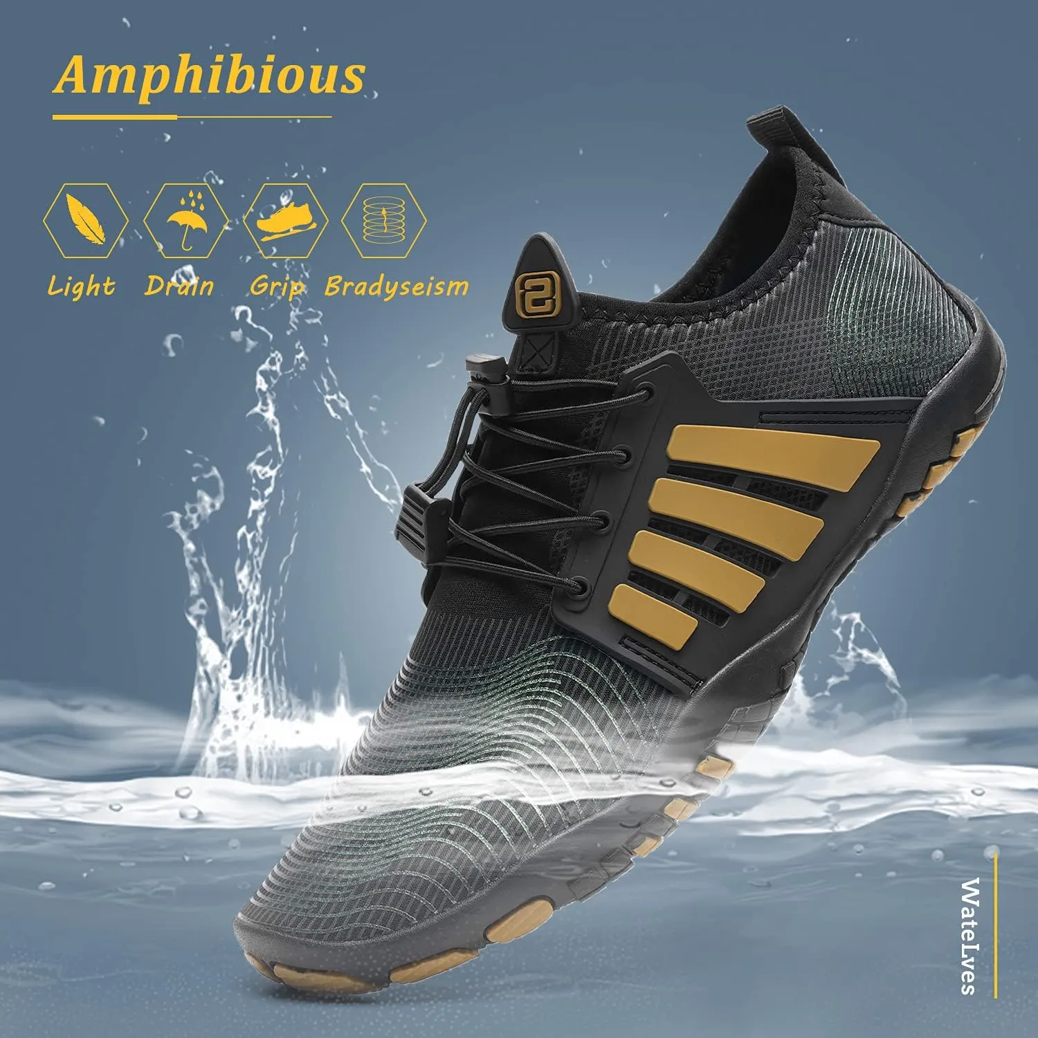 WateLves Water Shoes Mens Womens Beach Swim Shoes Quick-Dry Aqua Socks Pool Shoes for Surf Yoga Water Aerobics