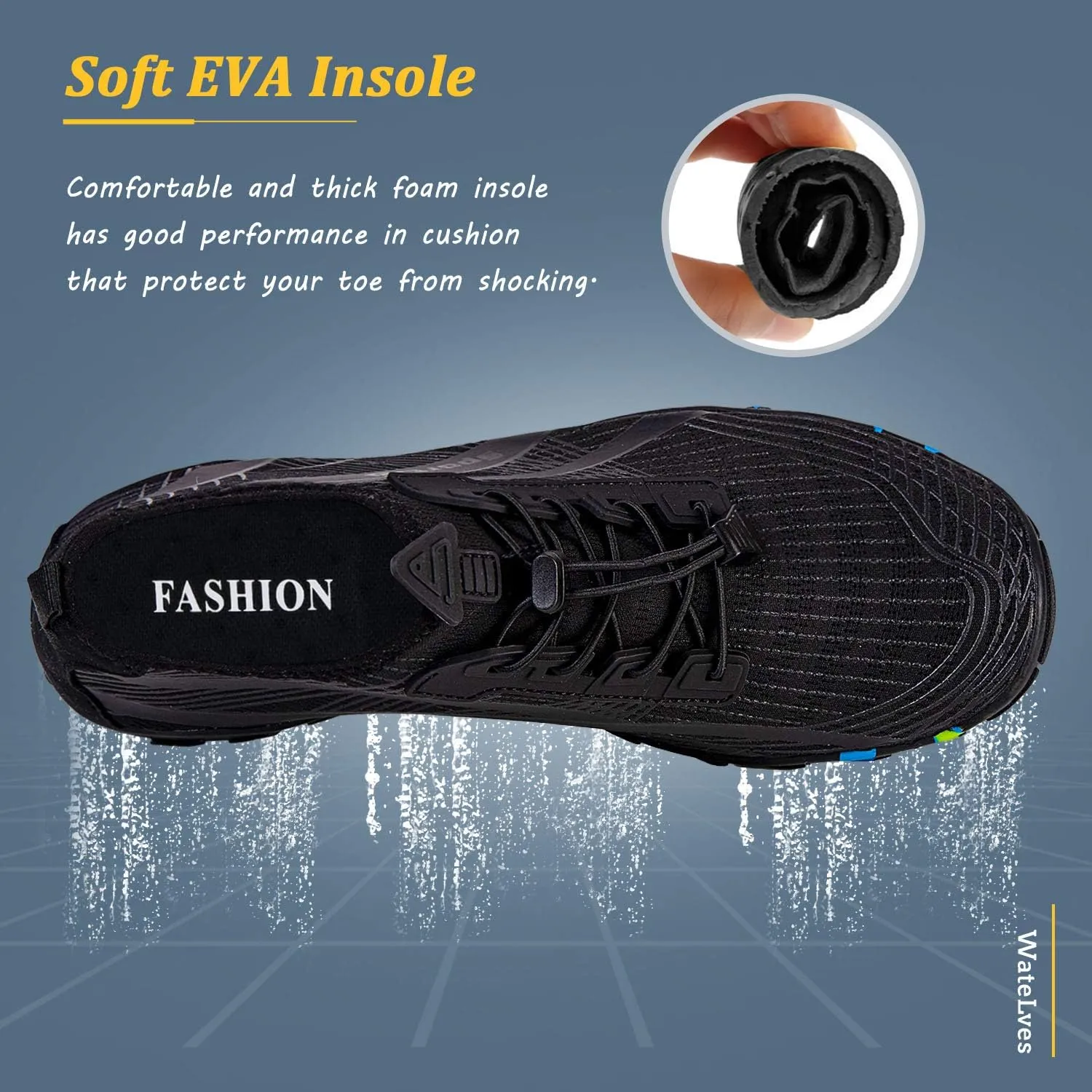 WateLves Water Shoes Mens Womens Beach Swim Shoes Quick-Dry Aqua Socks Pool Shoes for Surf Yoga Water Aerobics